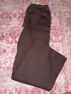 Target Women's Wide Leg Drawstring Pants - Dark Brown